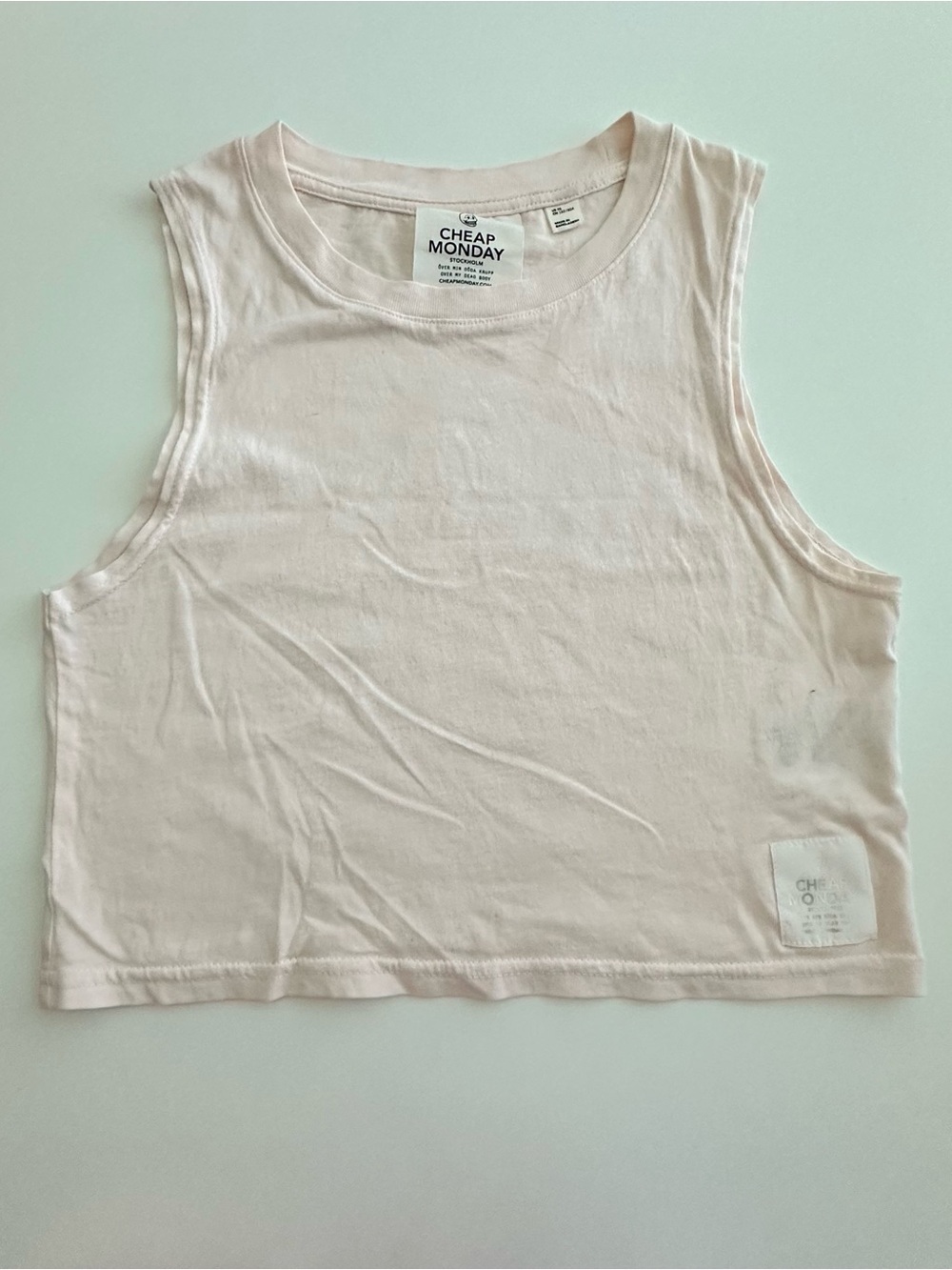 Cheap Monday Pale Pink Cropped Tank Top XS